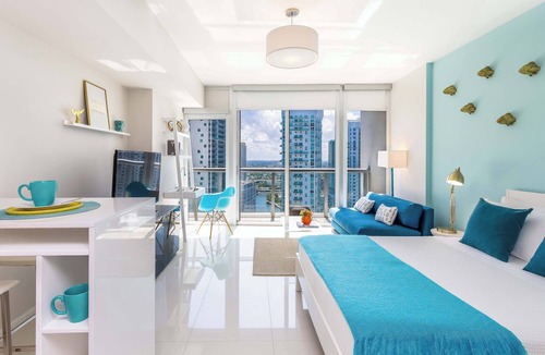 Downtown Miami Apartment | Brickell Studio w/Playful Art | Walk Everywhere