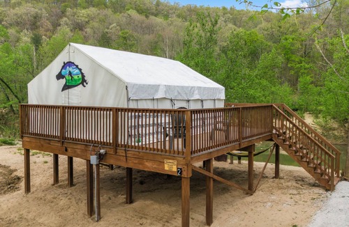 Stanton RV Rental | Furnished Glamping Tent/King Bed/Access to the Red River - Hallowed Horse - #2