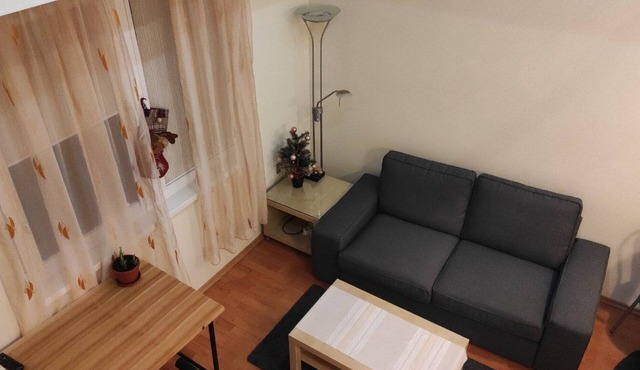 Comfortable, non-standard place to relax on two floors.
