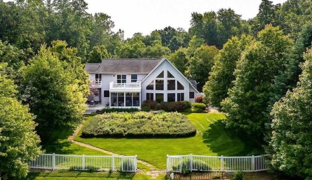 Lakefront A-Frame Estate | Private Beach | Hot Tub