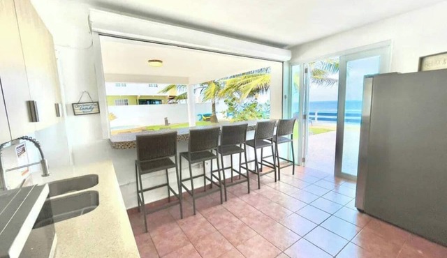 True Beachfront Stay in Luquillo, Hear the Waves – Steps to Food & Fun